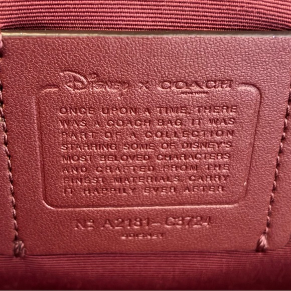 Coach x Disney Beige Cinderella Themed Tote with Pink Handles and Fun Patches - Picture 2 of 4